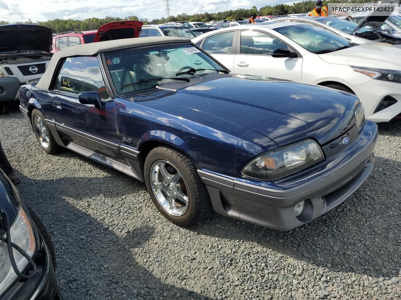 1993 Ford Mustang Gt VIN: 1FACP45EXPF142423 Lot: 74339624