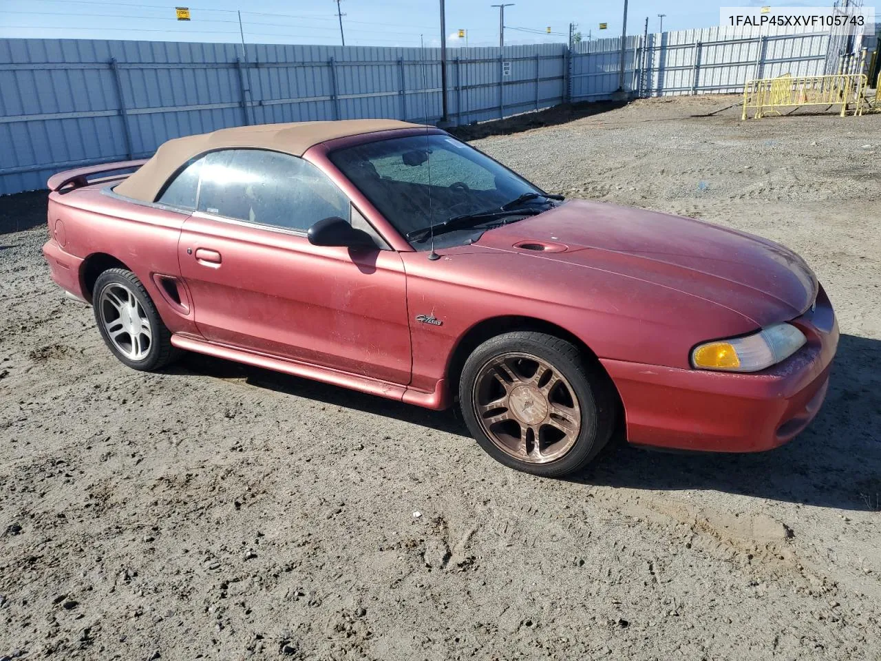 1997 Ford Mustang Gt VIN: 1FALP45XXVF105743 Lot: 78877514