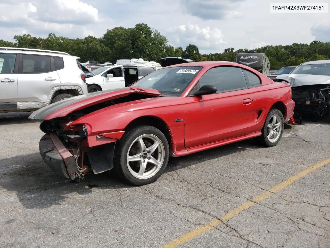 1998 Ford Mustang Gt VIN: 1FAFP42X3WF274151 Lot: 70659574