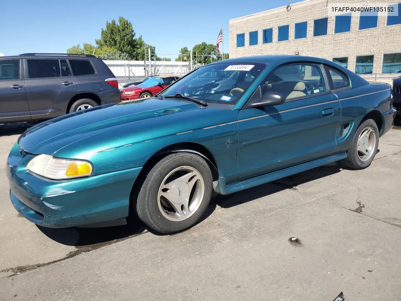 1998 Ford Mustang VIN: 1FAFP4040WF135152 Lot: 72238694