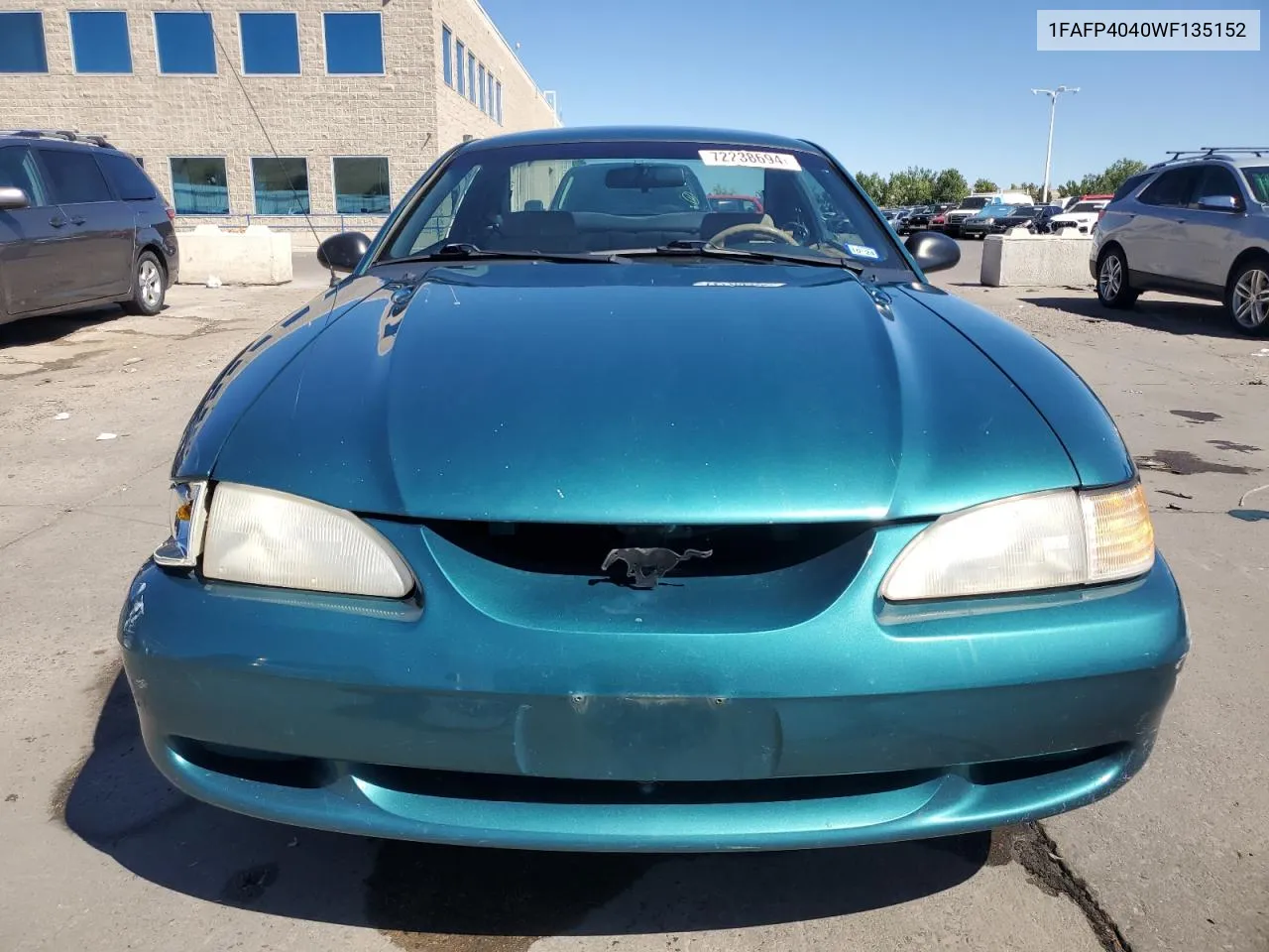 1998 Ford Mustang VIN: 1FAFP4040WF135152 Lot: 72238694