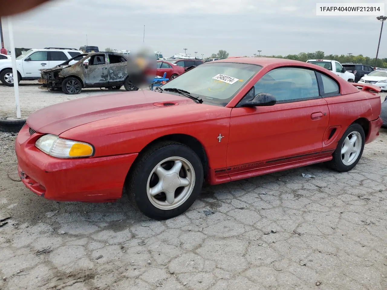 1998 Ford Mustang VIN: 1FAFP4040WF212814 Lot: 73492214