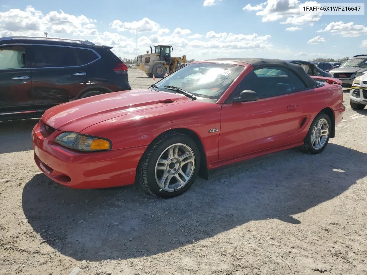 1998 Ford Mustang Gt VIN: 1FAFP45X1WF216647 Lot: 78449634