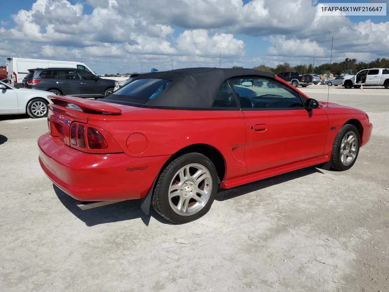 1998 Ford Mustang Gt VIN: 1FAFP45X1WF216647 Lot: 78449634