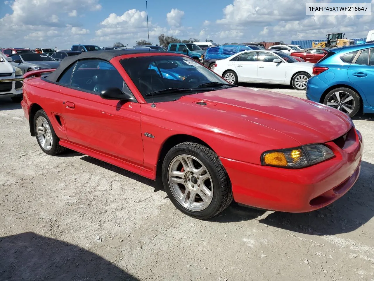 1998 Ford Mustang Gt VIN: 1FAFP45X1WF216647 Lot: 78449634