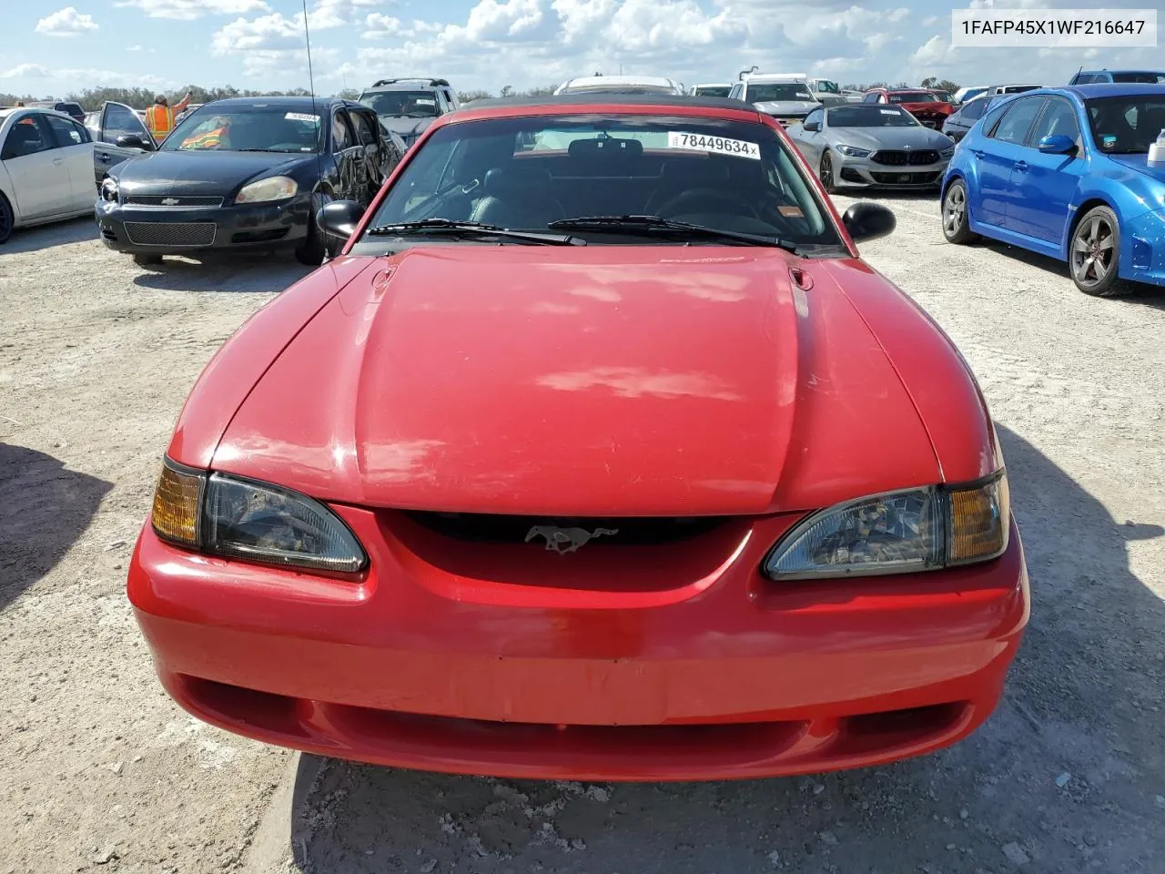 1998 Ford Mustang Gt VIN: 1FAFP45X1WF216647 Lot: 78449634