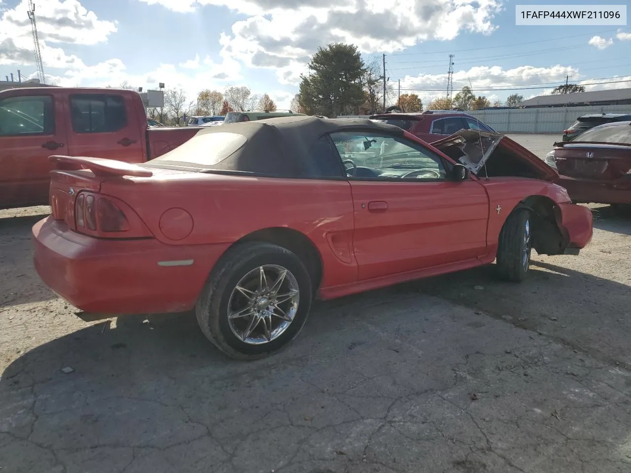 1998 Ford Mustang VIN: 1FAFP444XWF211096 Lot: 78454034