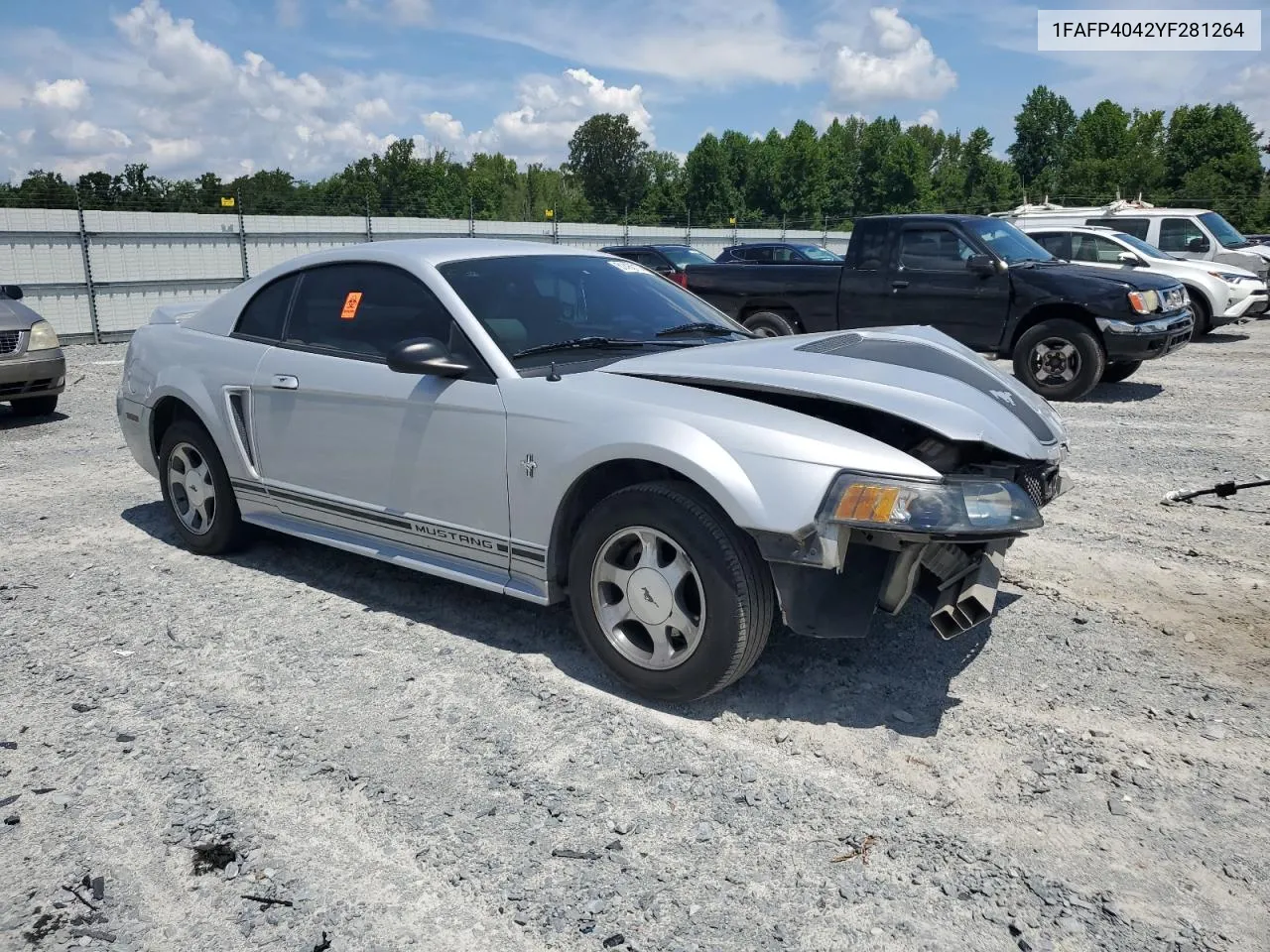 2000 Ford Mustang VIN: 1FAFP4042YF281264 Lot: 61450174