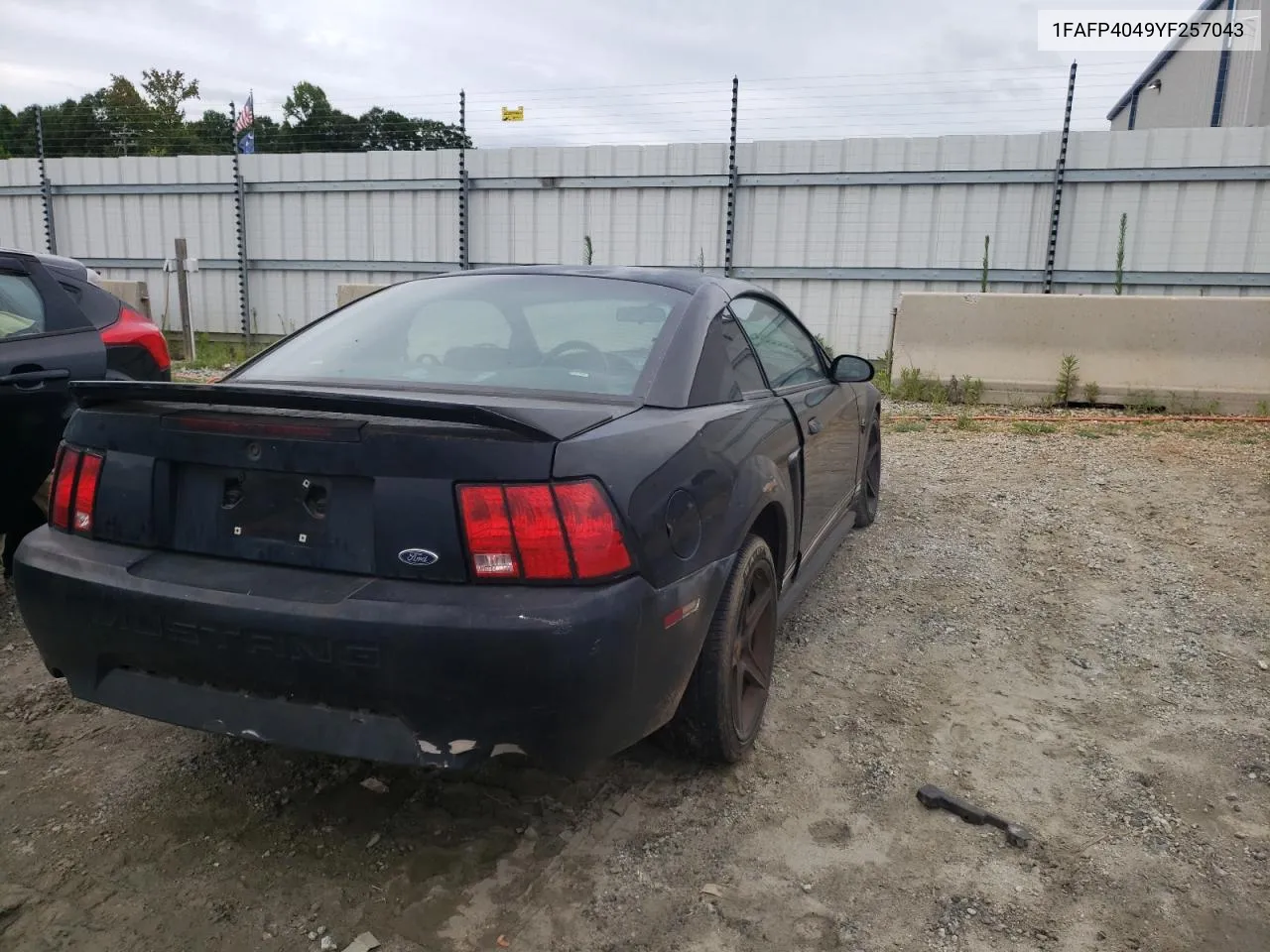 2000 Ford Mustang VIN: 1FAFP4049YF257043 Lot: 65437844