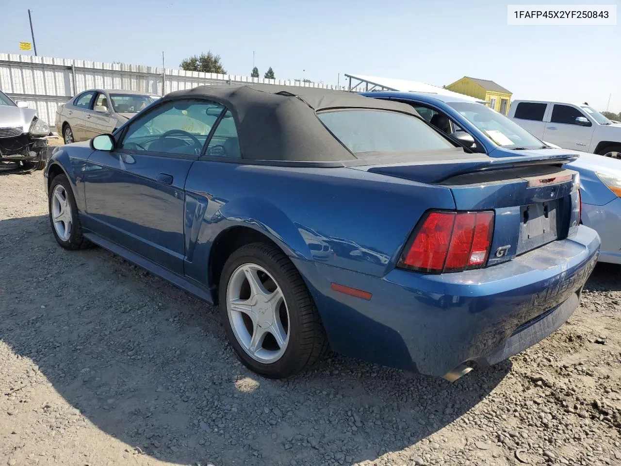 2000 Ford Mustang Gt VIN: 1FAFP45X2YF250843 Lot: 69073924