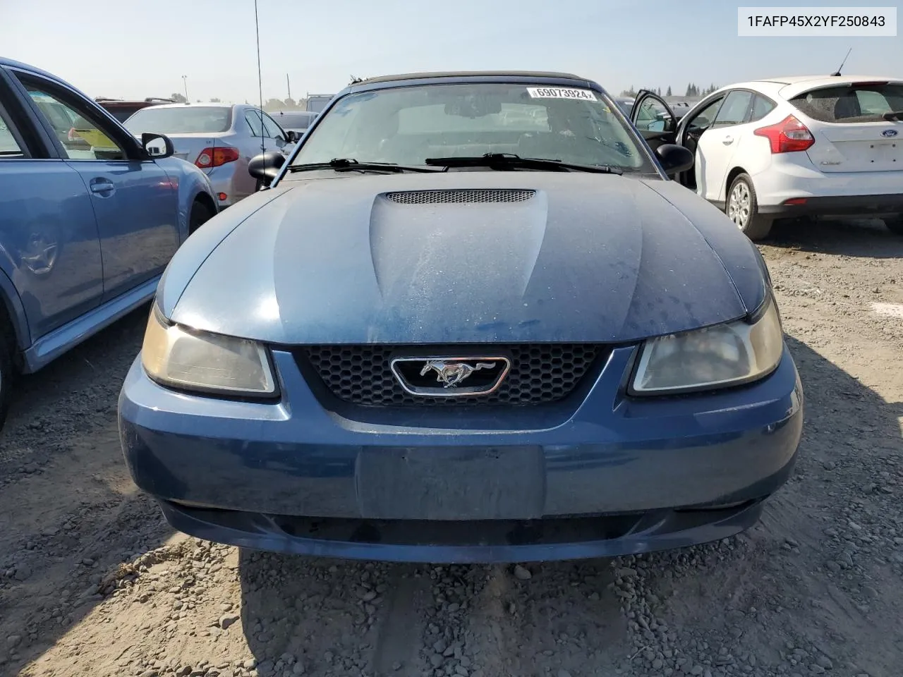 2000 Ford Mustang Gt VIN: 1FAFP45X2YF250843 Lot: 69073924