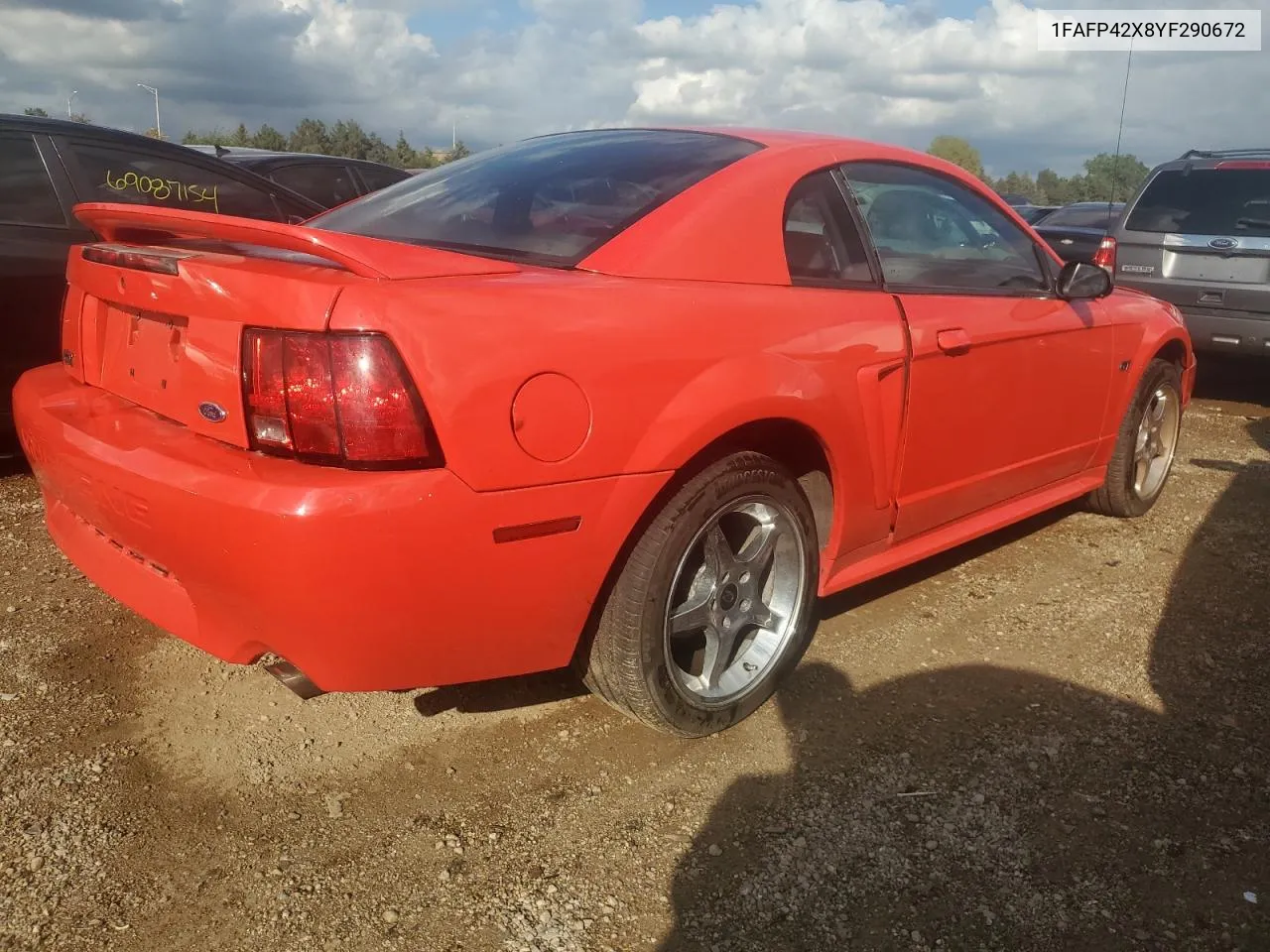 2000 Ford Mustang Gt VIN: 1FAFP42X8YF290672 Lot: 69118774