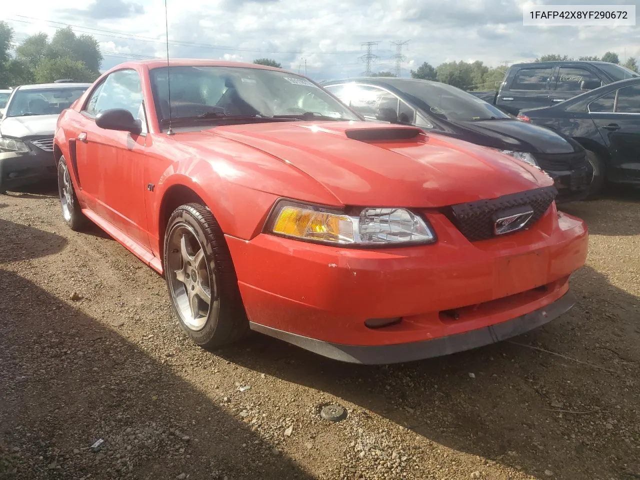 2000 Ford Mustang Gt VIN: 1FAFP42X8YF290672 Lot: 69118774