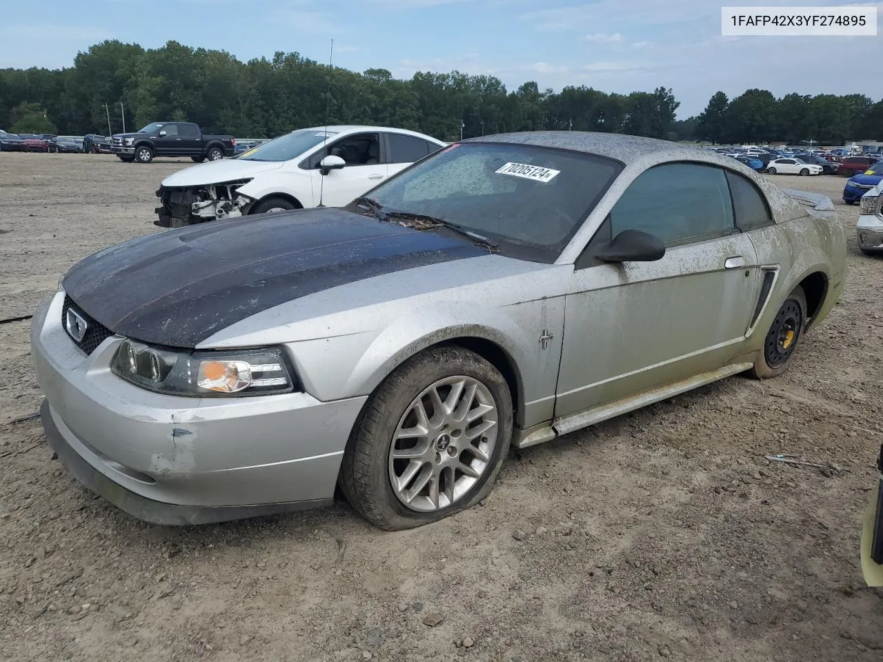 2000 Ford Mustang Gt VIN: 1FAFP42X3YF274895 Lot: 70205124