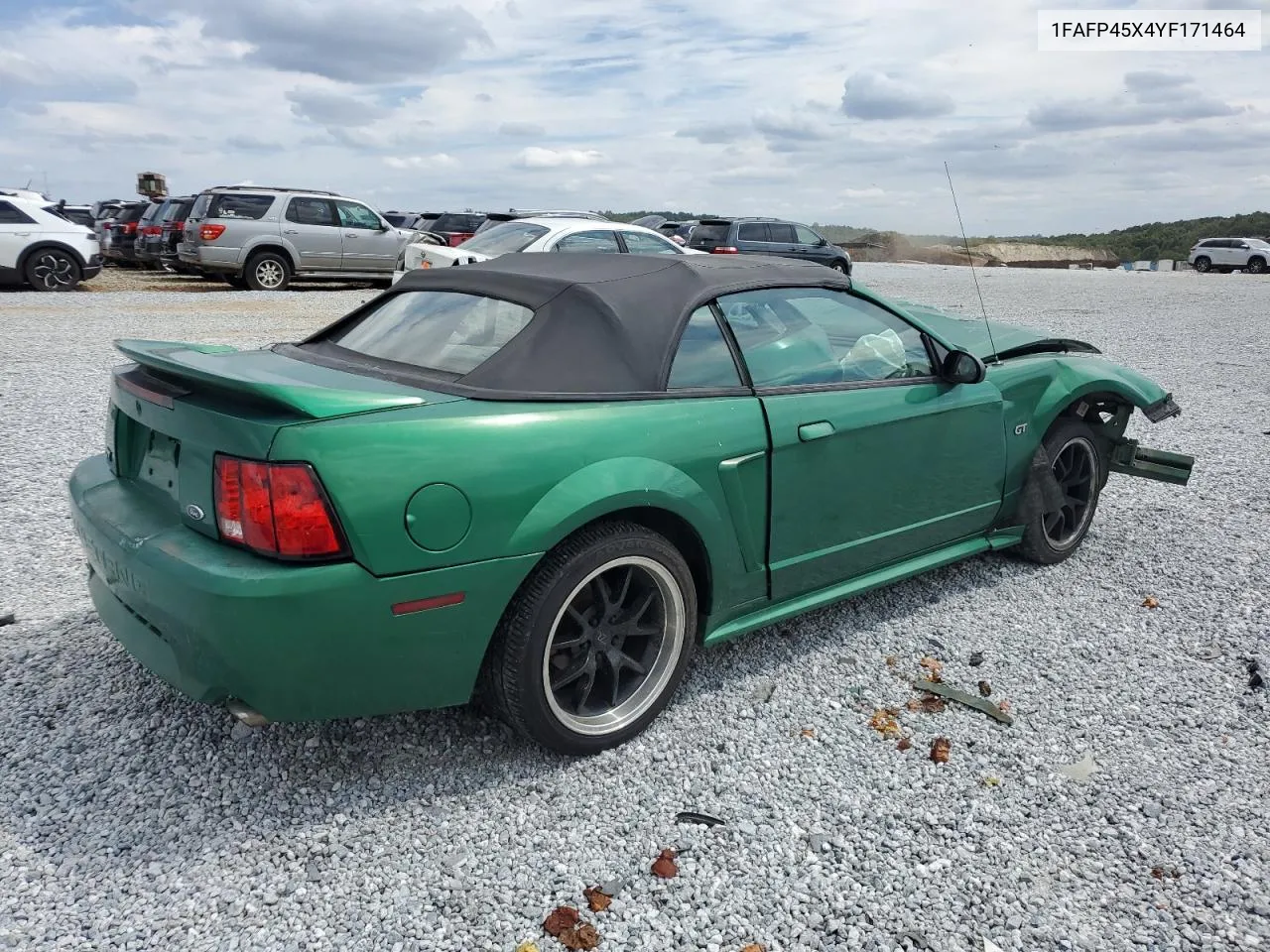 2000 Ford Mustang Gt VIN: 1FAFP45X4YF171464 Lot: 70465374