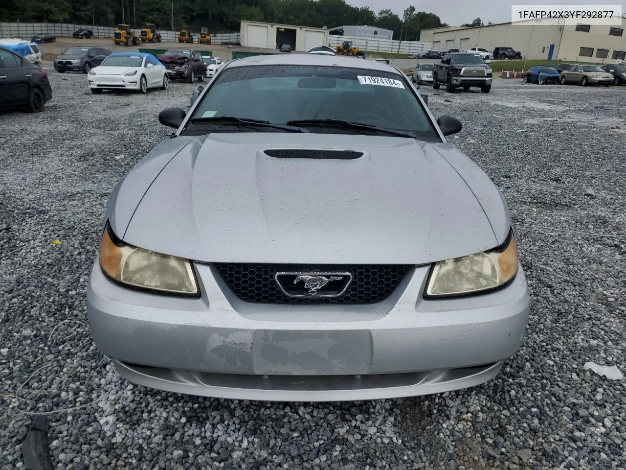 2000 Ford Mustang Gt VIN: 1FAFP42X3YF292877 Lot: 71924184