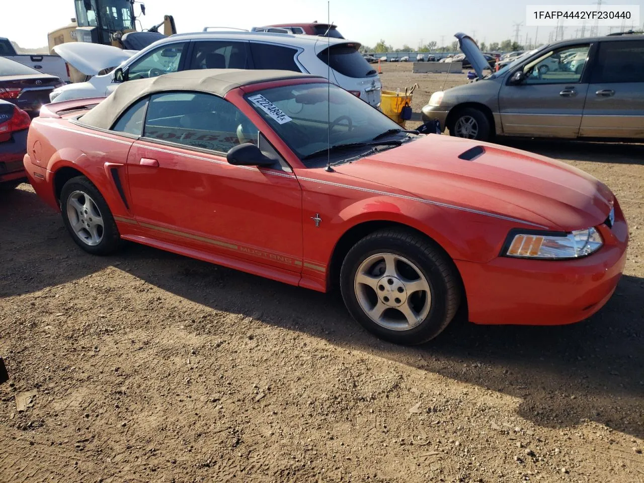 2000 Ford Mustang VIN: 1FAFP4442YF230440 Lot: 72224894