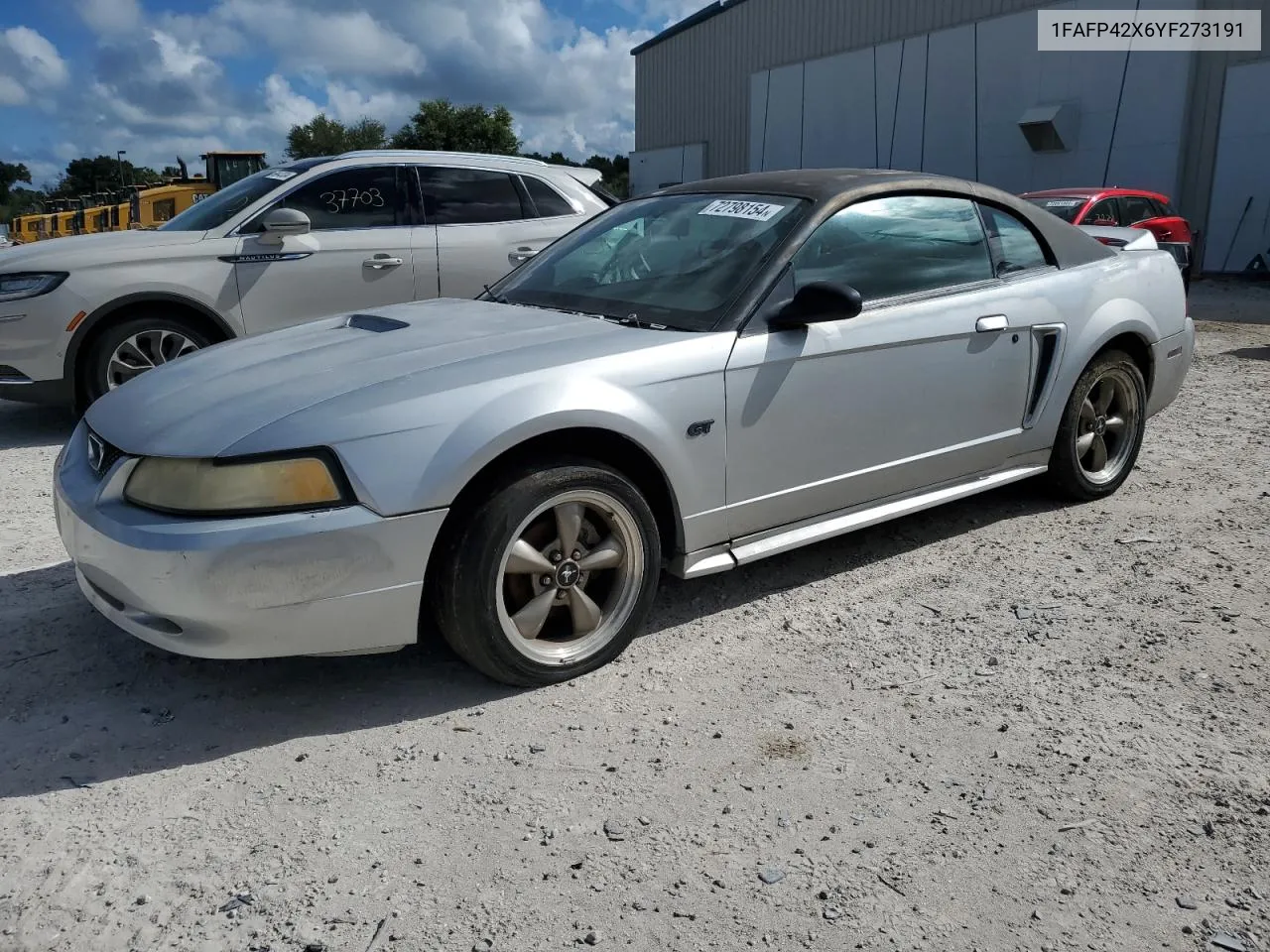 2000 Ford Mustang Gt VIN: 1FAFP42X6YF273191 Lot: 72798154