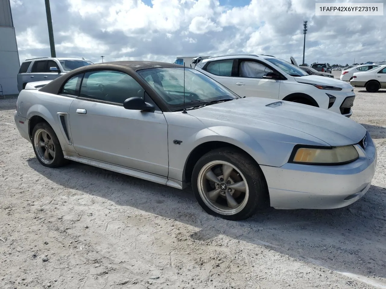 2000 Ford Mustang Gt VIN: 1FAFP42X6YF273191 Lot: 72798154