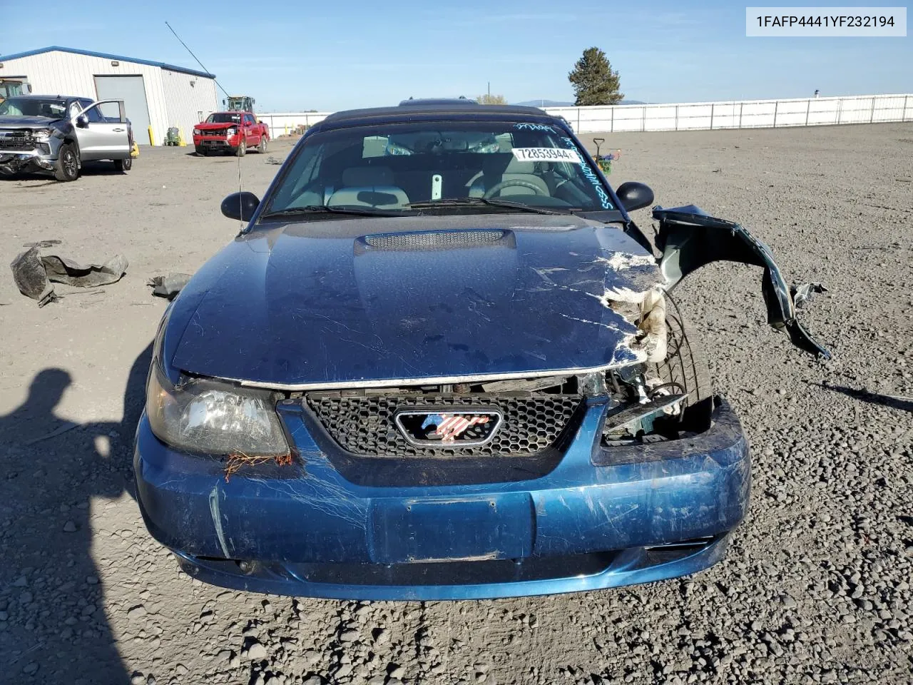 2000 Ford Mustang VIN: 1FAFP4441YF232194 Lot: 72853944