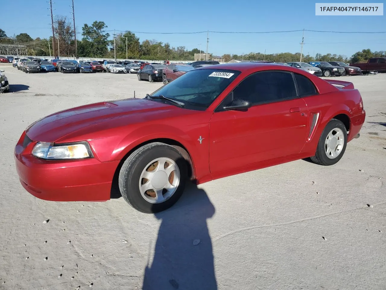 2000 Ford Mustang VIN: 1FAFP4047YF146717 Lot: 73353954