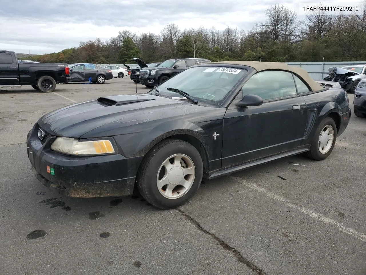 2000 Ford Mustang VIN: 1FAFP4441YF209210 Lot: 73610554