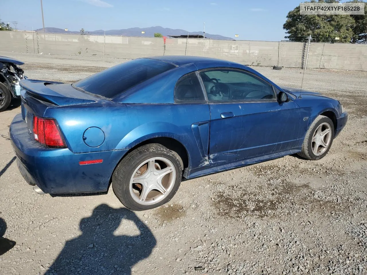 2000 Ford Mustang Gt VIN: 1FAFP42X1YF185228 Lot: 74083164