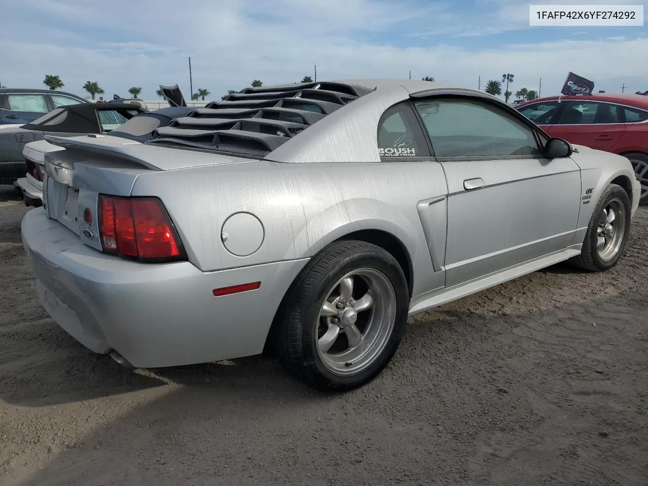 2000 Ford Mustang Gt VIN: 1FAFP42X6YF274292 Lot: 74243744