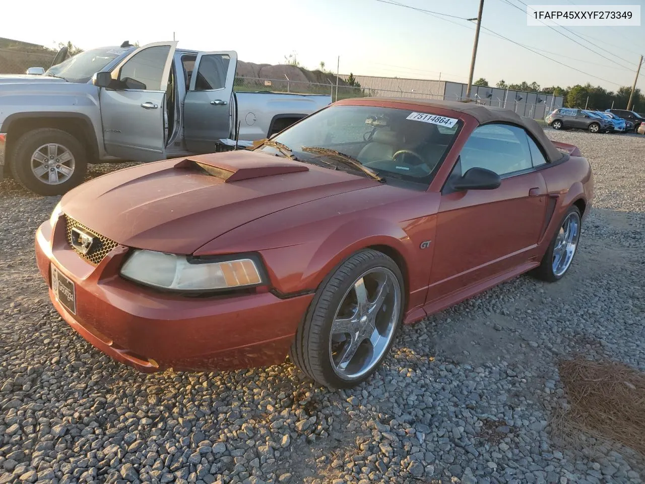 2000 Ford Mustang Gt VIN: 1FAFP45XXYF273349 Lot: 75114864