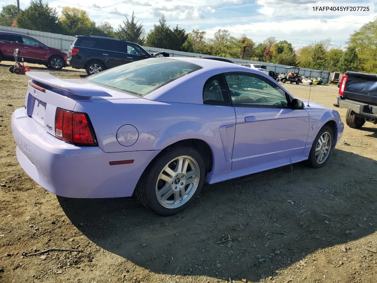 2000 Ford Mustang VIN: 1FAFP4045YF207725 Lot: 75220924