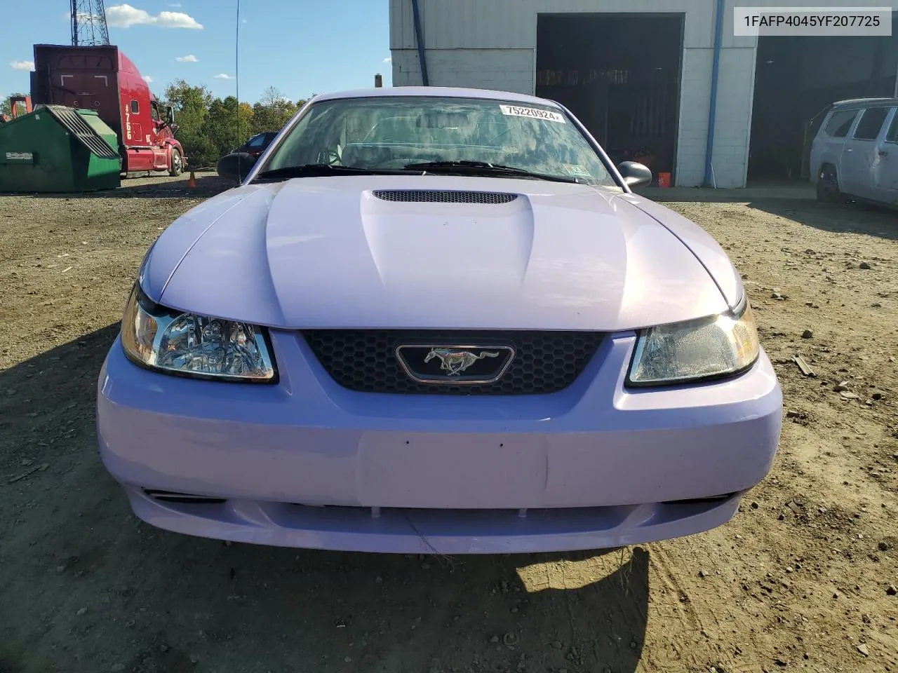 2000 Ford Mustang VIN: 1FAFP4045YF207725 Lot: 75220924