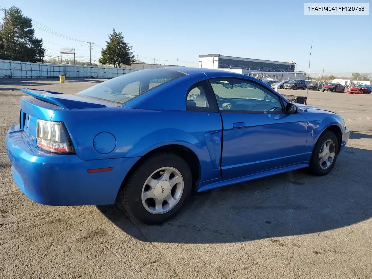 2000 Ford Mustang VIN: 1FAFP4041YF120758 Lot: 75855234