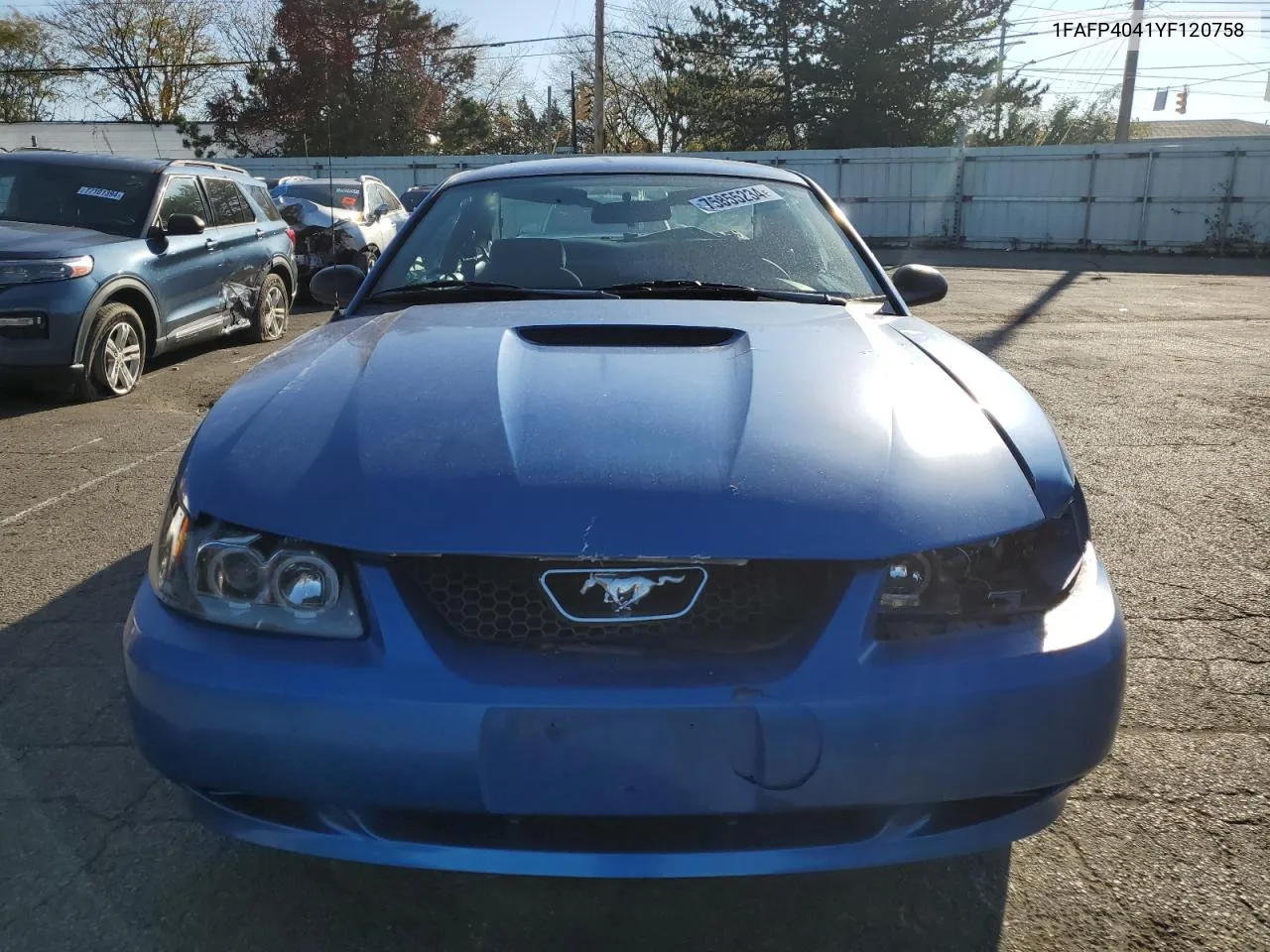 2000 Ford Mustang VIN: 1FAFP4041YF120758 Lot: 75855234