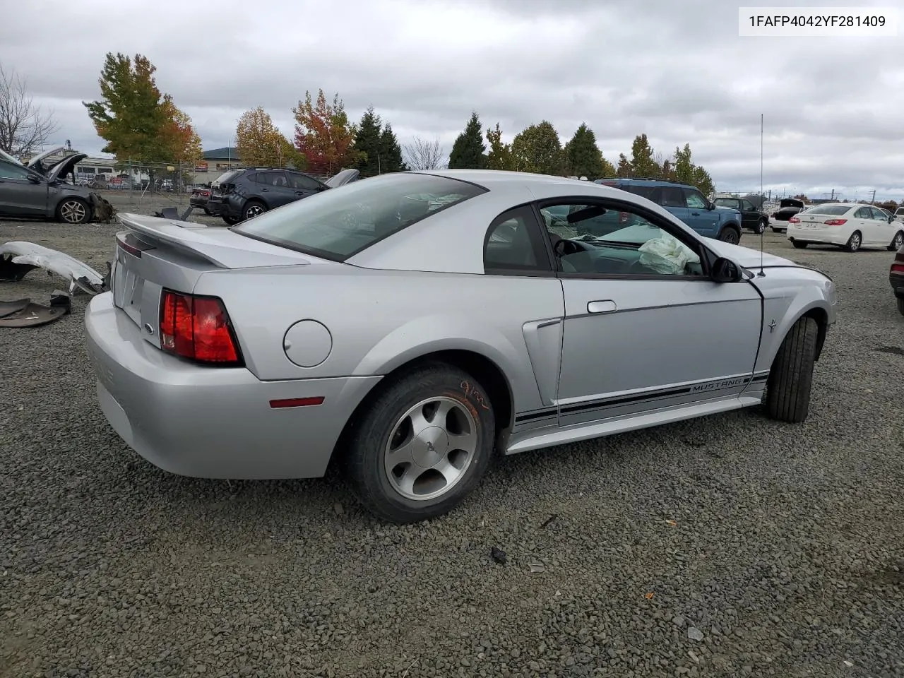 2000 Ford Mustang VIN: 1FAFP4042YF281409 Lot: 76087334