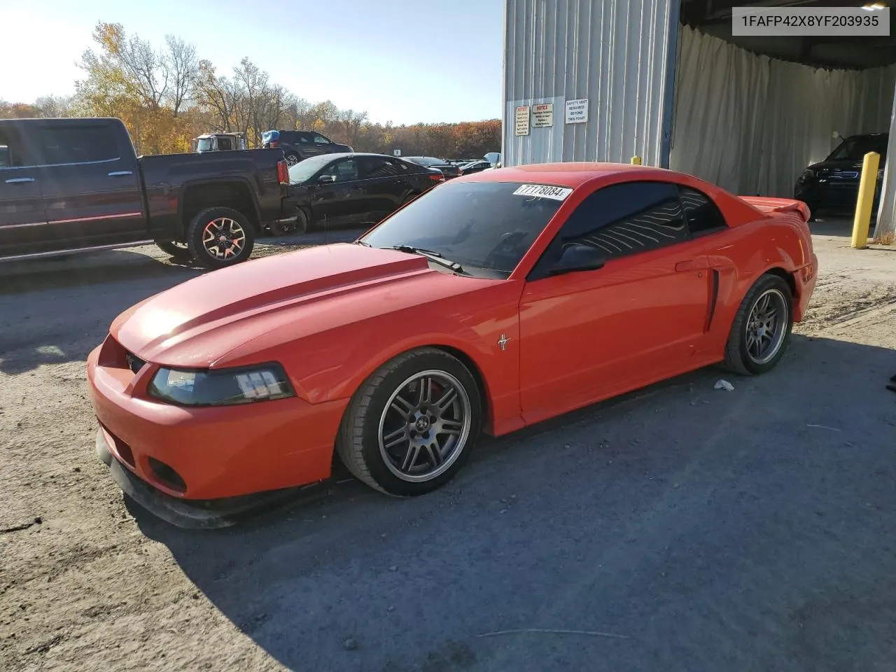 2000 Ford Mustang Gt VIN: 1FAFP42X8YF203935 Lot: 77178084