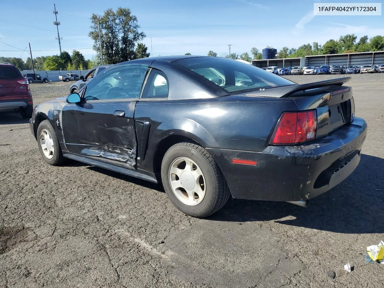 2000 Ford Mustang VIN: 1FAFP4042YF172304 Lot: 78088754