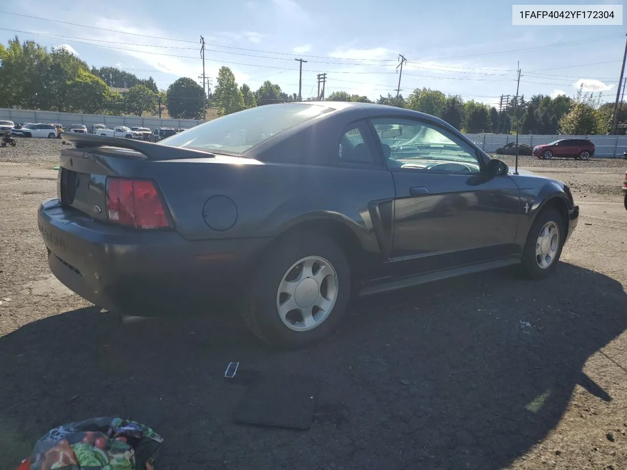 2000 Ford Mustang VIN: 1FAFP4042YF172304 Lot: 78088754