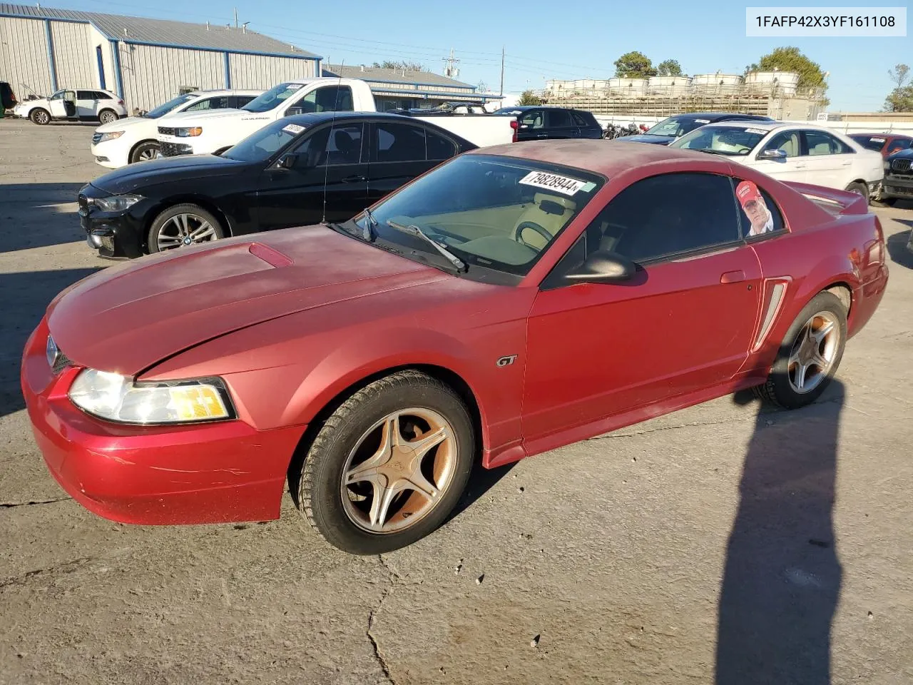 2000 Ford Mustang Gt VIN: 1FAFP42X3YF161108 Lot: 79828944