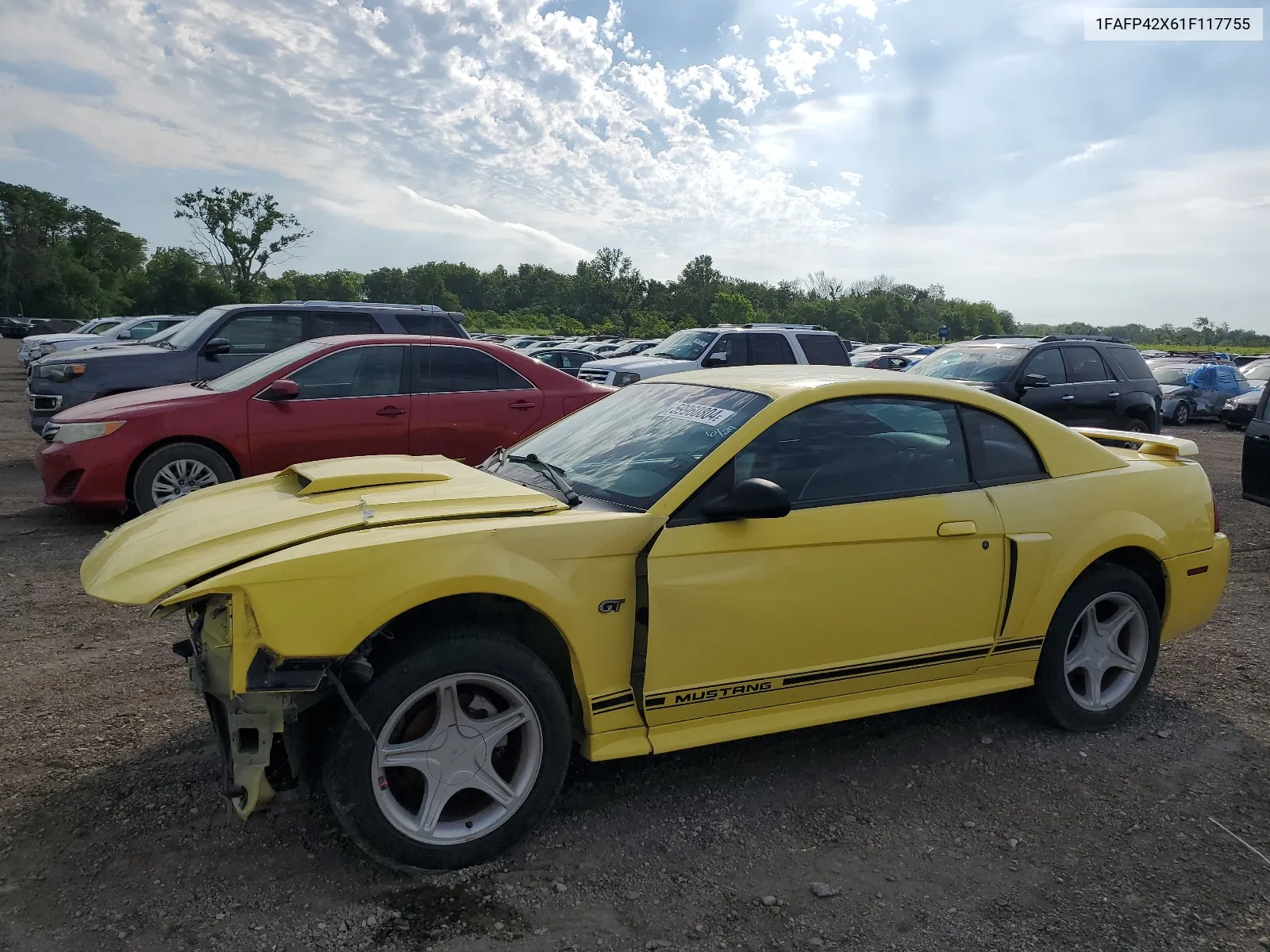 2001 Ford Mustang Gt VIN: 1FAFP42X61F117755 Lot: 59960804