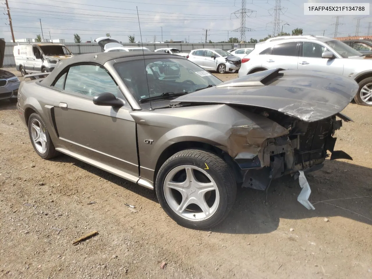 2001 Ford Mustang Gt VIN: 1FAFP45X21F134788 Lot: 67590104