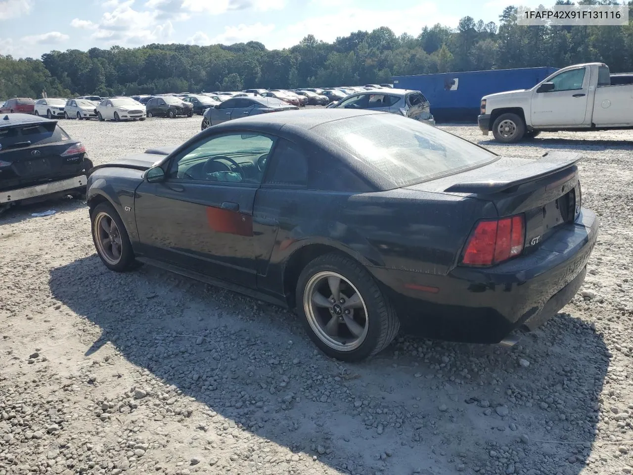 2001 Ford Mustang Gt VIN: 1FAFP42X91F131116 Lot: 71216004