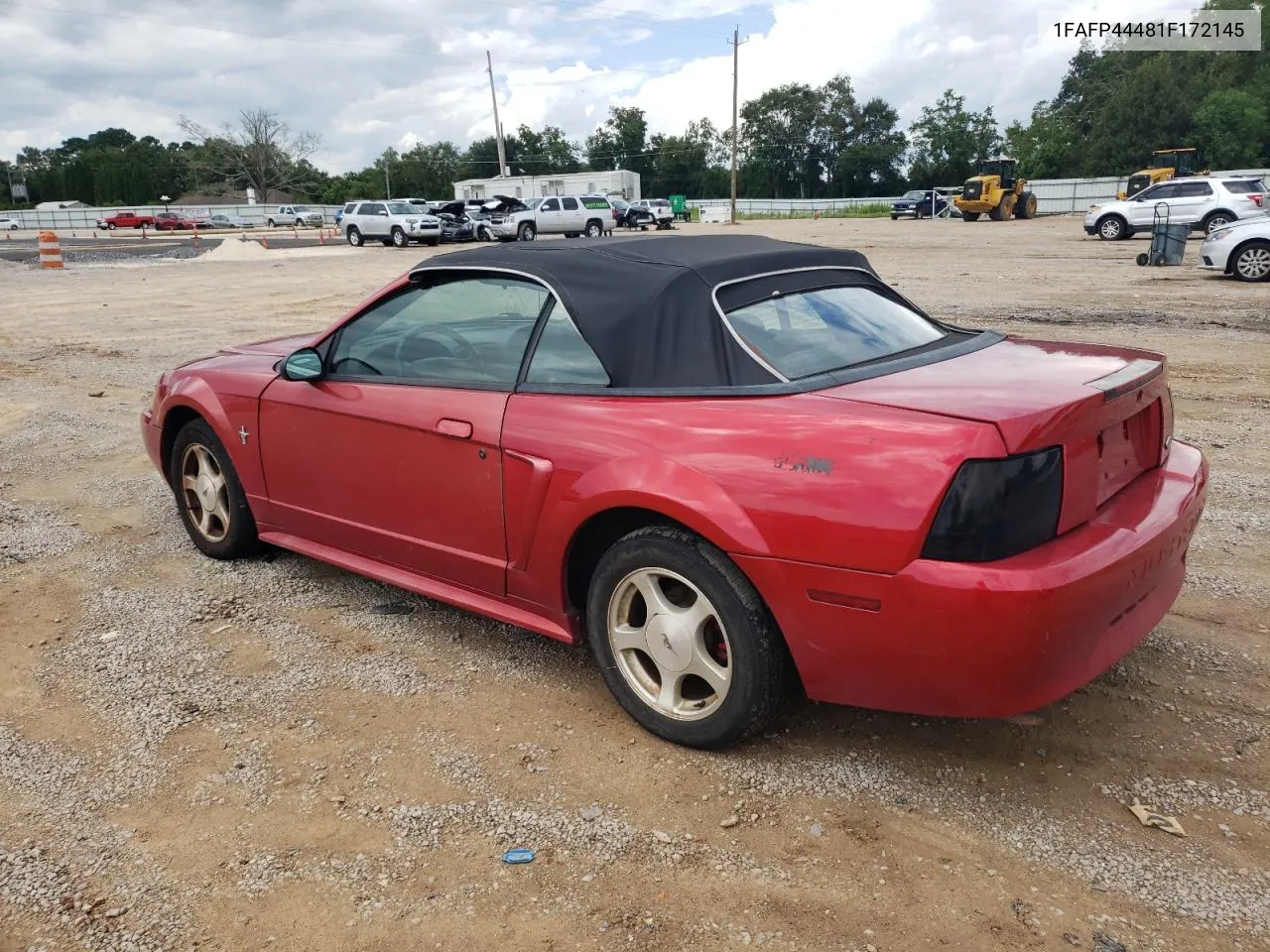 2001 Ford Mustang VIN: 1FAFP44481F172145 Lot: 71564324