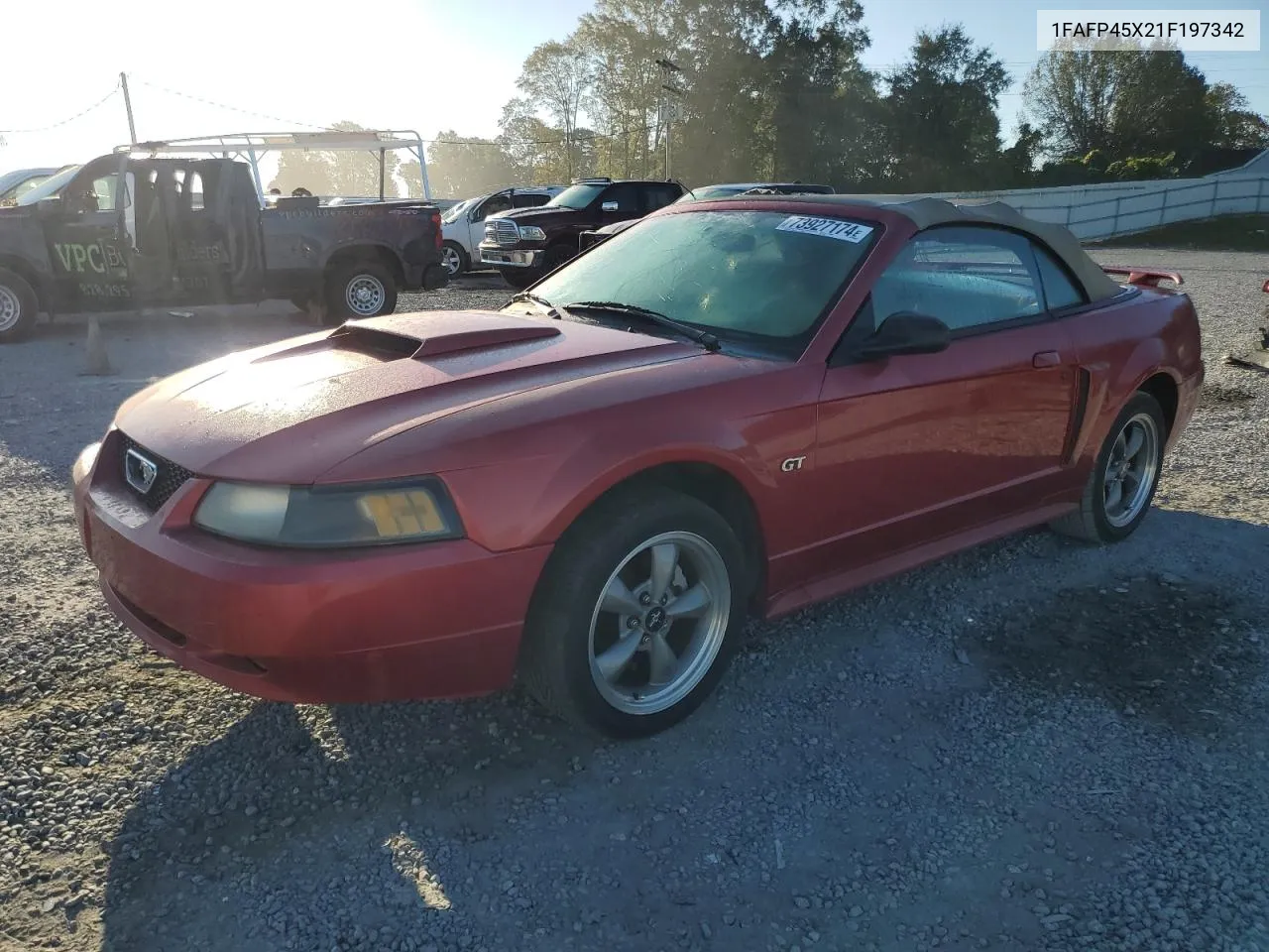 2001 Ford Mustang Gt VIN: 1FAFP45X21F197342 Lot: 73927174