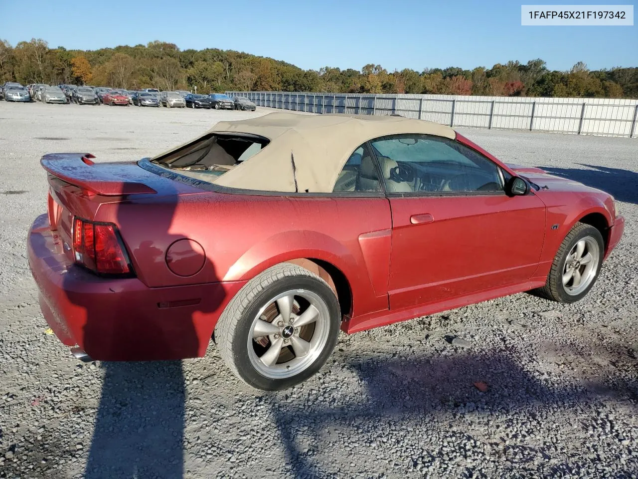 2001 Ford Mustang Gt VIN: 1FAFP45X21F197342 Lot: 73927174