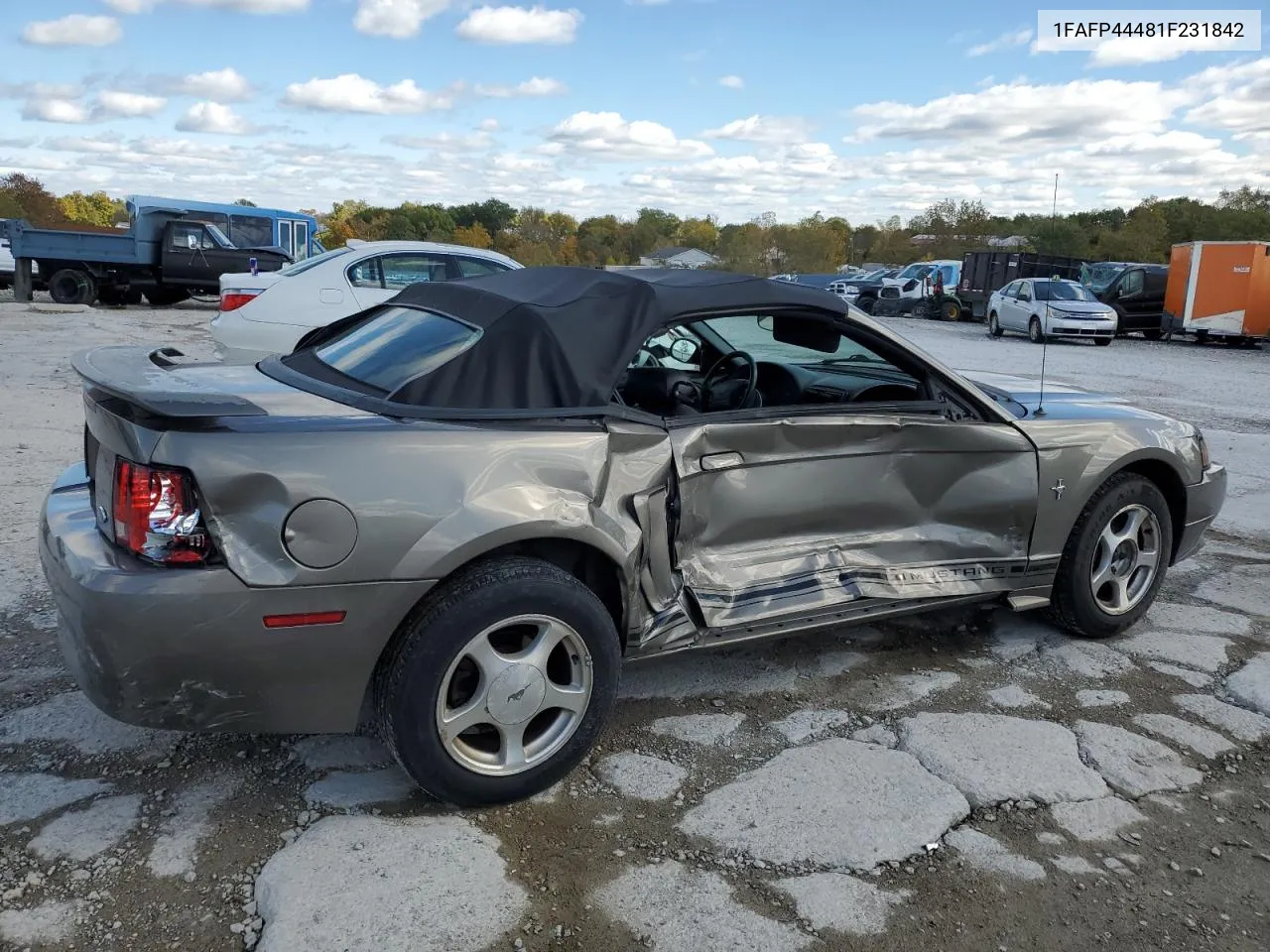 2001 Ford Mustang VIN: 1FAFP44481F231842 Lot: 76246534