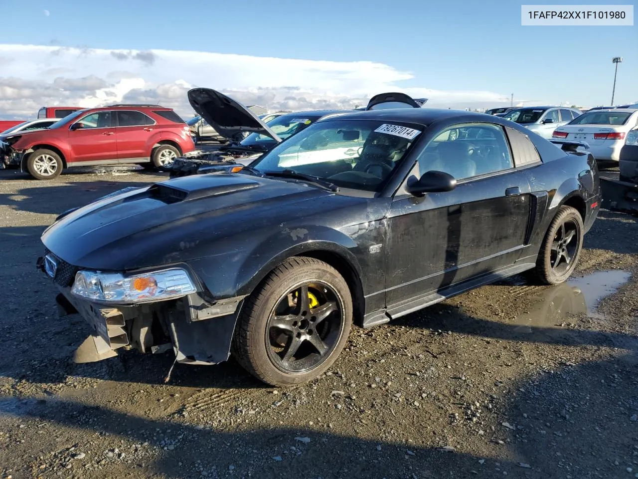 2001 Ford Mustang Gt VIN: 1FAFP42XX1F101980 Lot: 79267014