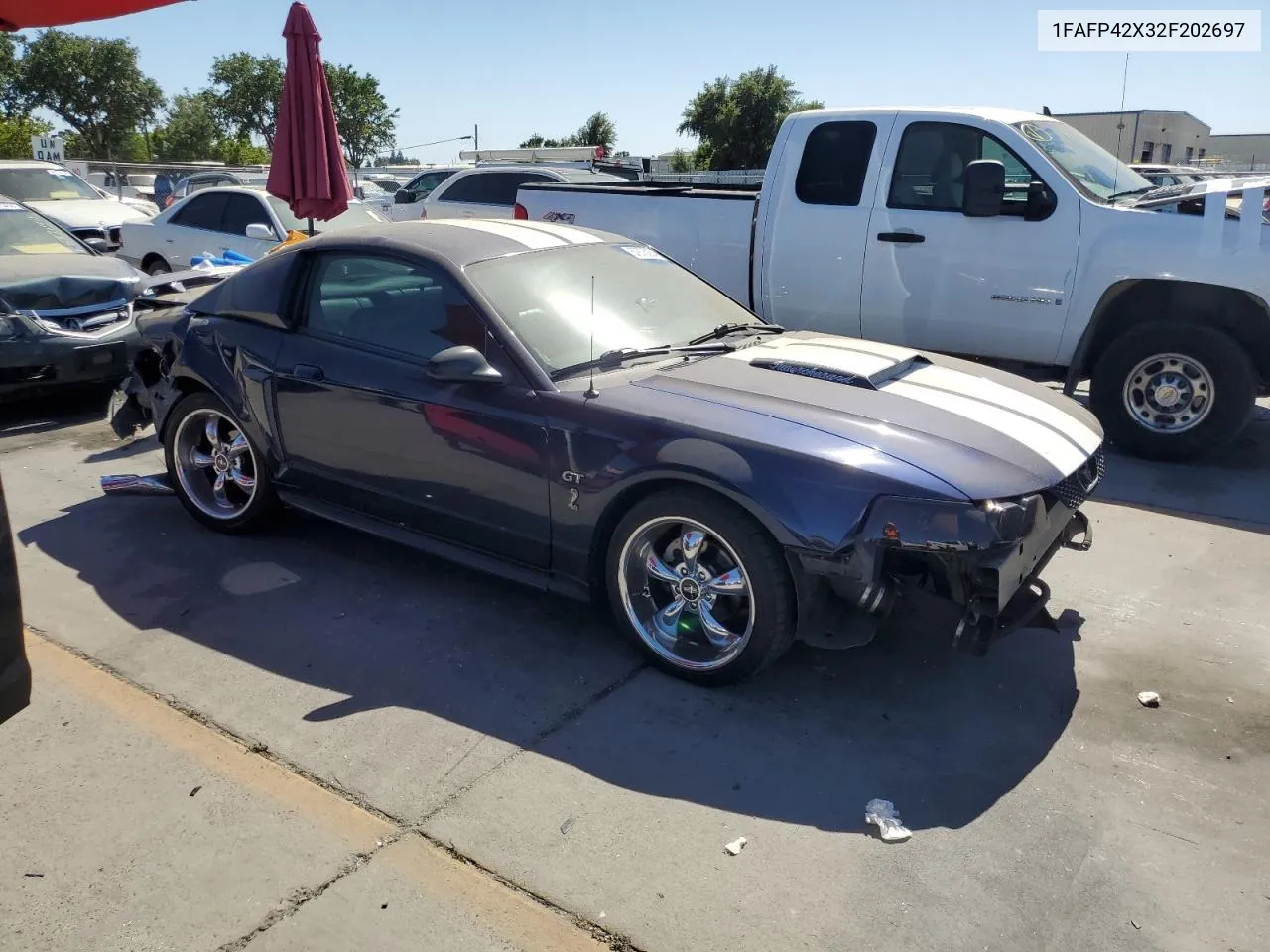 2002 Ford Mustang Gt VIN: 1FAFP42X32F202697 Lot: 57875054