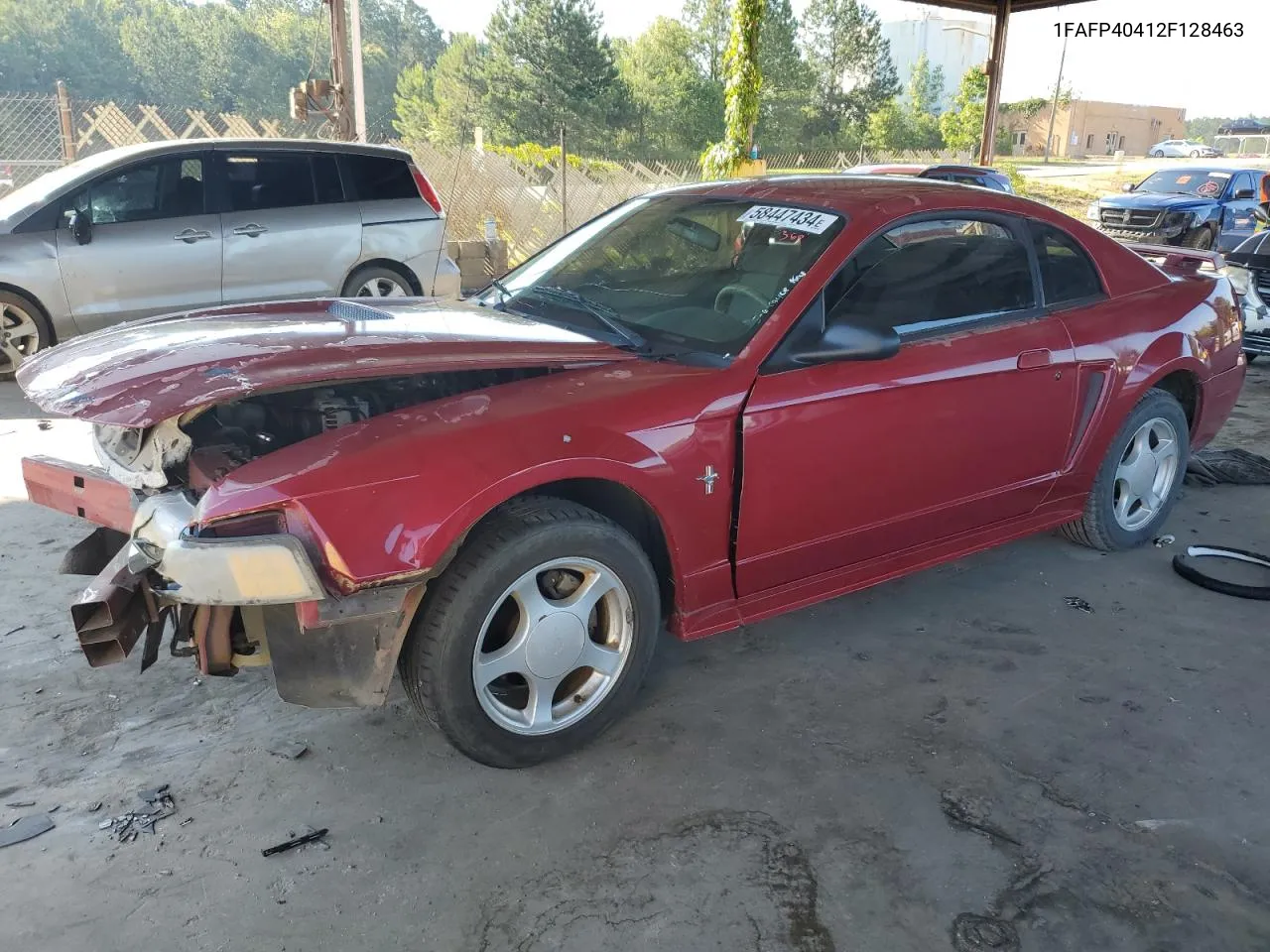 2002 Ford Mustang VIN: 1FAFP40412F128463 Lot: 58447434