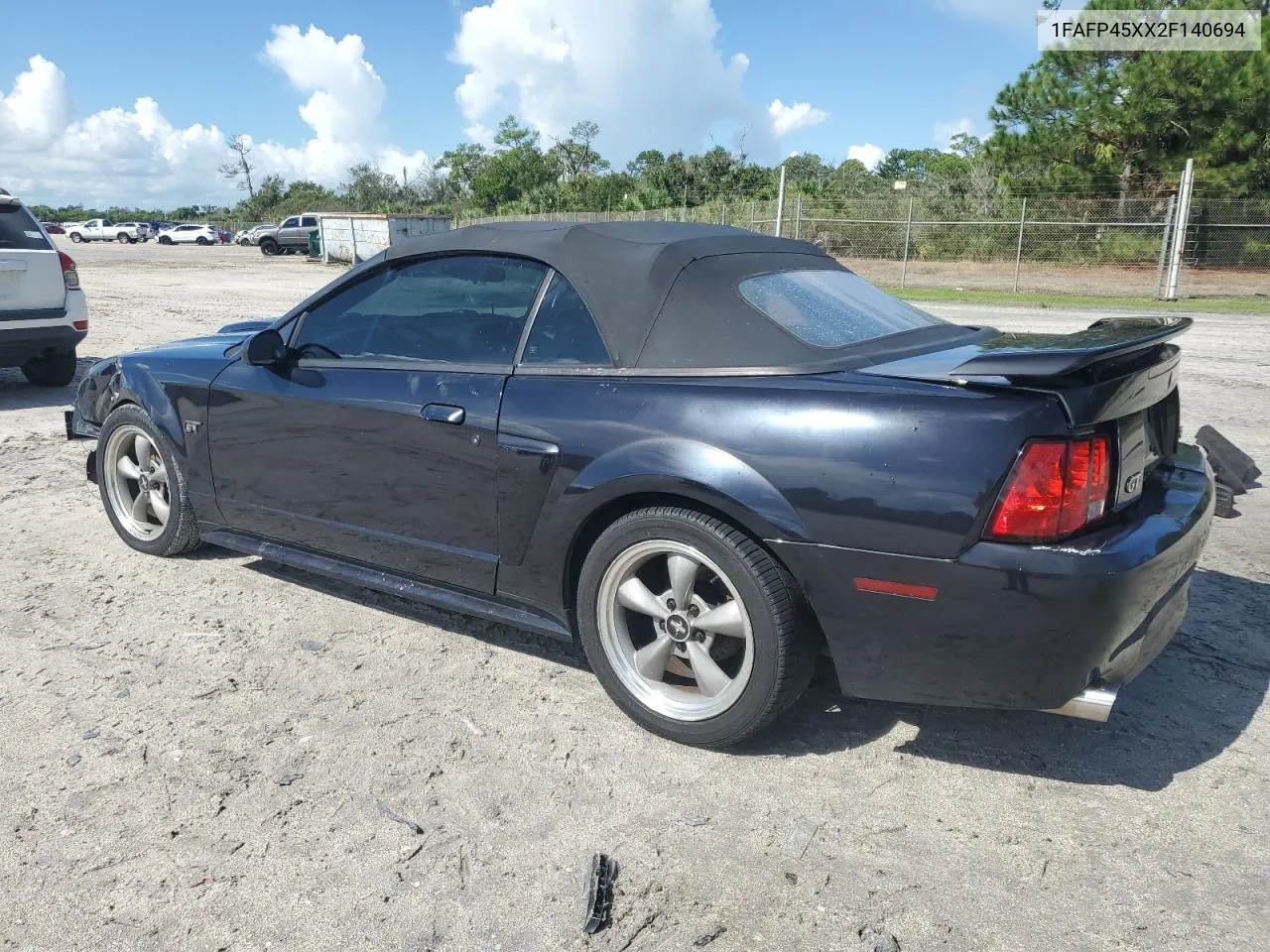 2002 Ford Mustang Gt VIN: 1FAFP45XX2F140694 Lot: 69727544