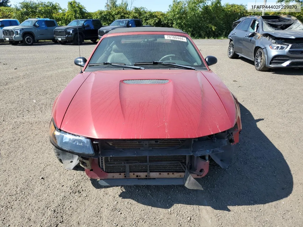 2002 Ford Mustang VIN: 1FAFP44402F209870 Lot: 70180444